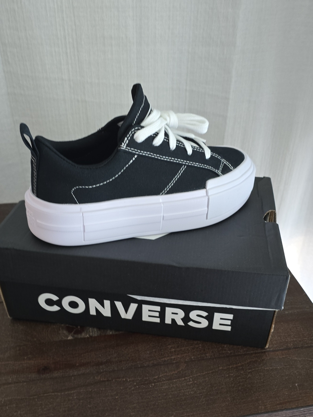 Converse Black and White Platform Low-Top Sneaker